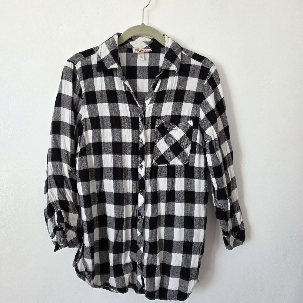 Hester & Orchard Buffalo Plaid Top Button Up Shirt Outdoor Cabin Camping Small